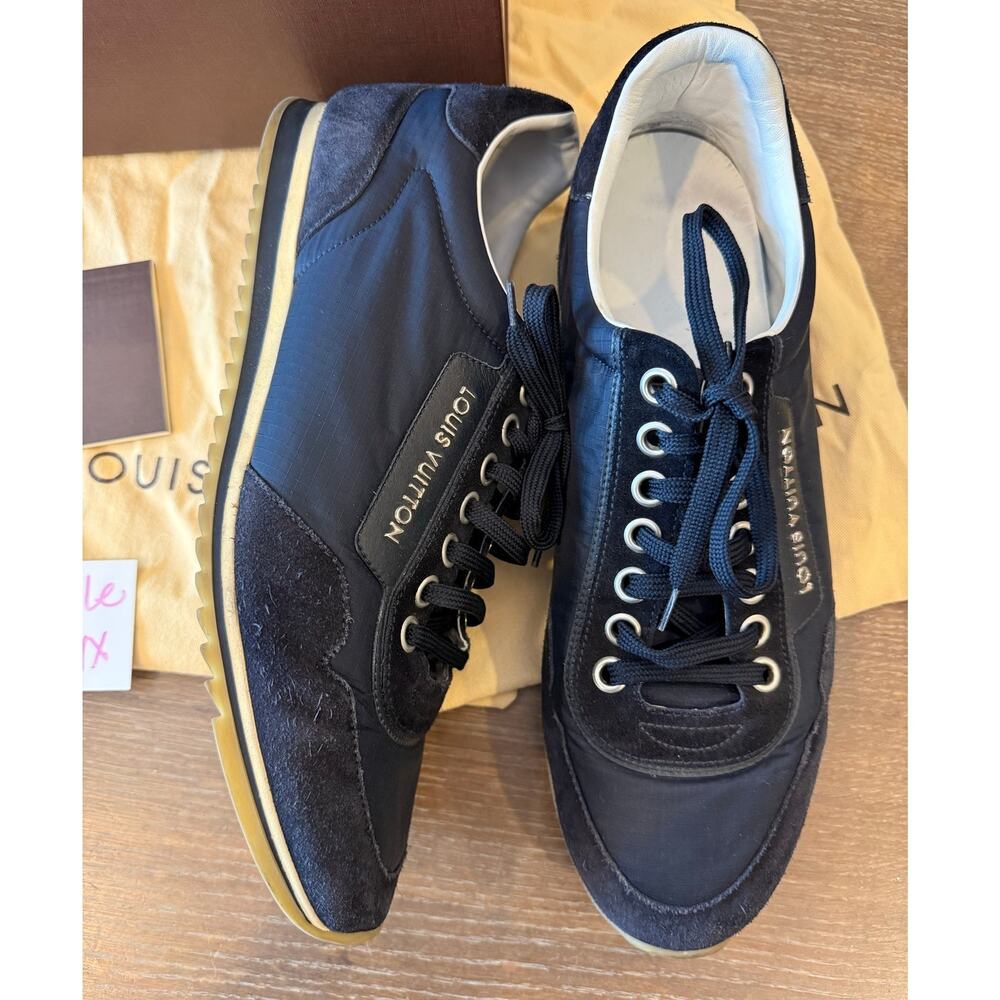 Louis Vuitton Navy Racing Sneakers Shoes Men size US 11 UK 10 w/ Box + Dust Bags